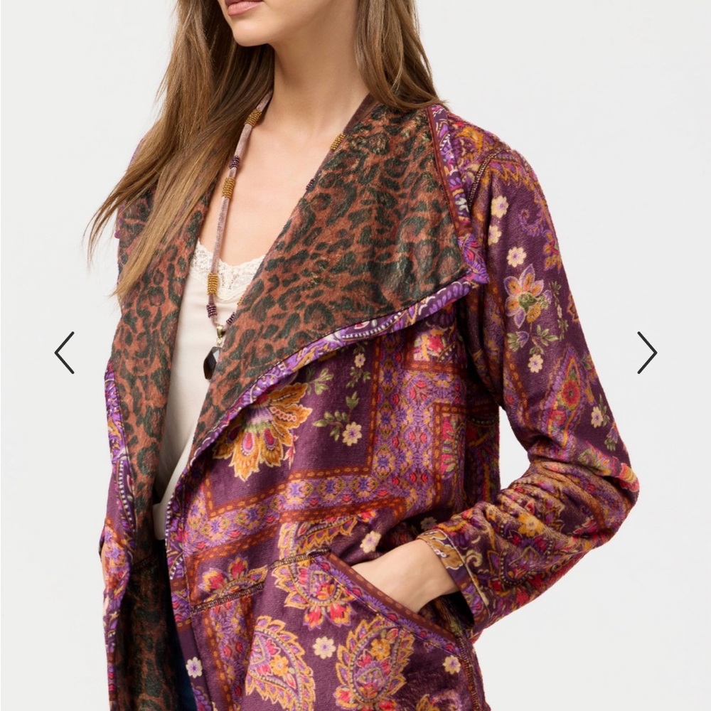 Johnny Was Joan Wrap Binded Sherpa Jacket
